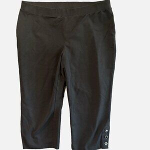 Susan Graver Weekend Premium Stretch Straight Leg Bermuda Shorts Black PL